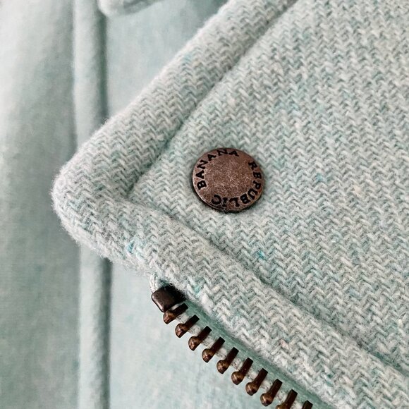 BANANA REPUBLIC Mint Green Wool-Blend Car Coat - Size XSP - Picture 4 of 8